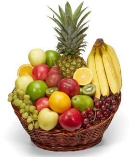 Fruit Basket Filled With A Variety Of Fresh Fruit In Season 89.99