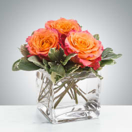 Beautiful flowers in a glass vase