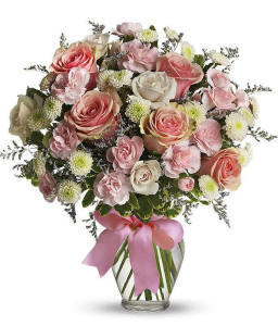 Pink and white cotton candy flower bouquet for San Francisco delivery