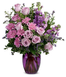 Purple same-day bouquet available for California delivery