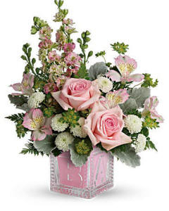 Bundle of Joy bouquet in pink tones