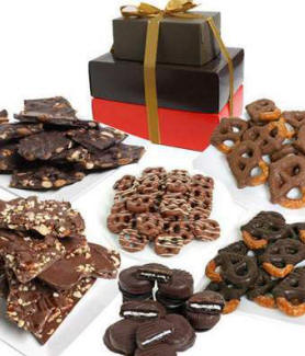 Chocolate Covered Snacks Gift Baskets