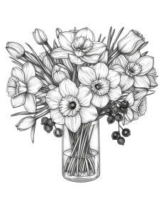 Daffodil Coloring Page #3 $2.99