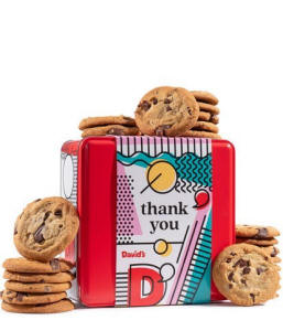 squot;David's Cookies 'Thank You' tin with assorted fresh-baked cookies