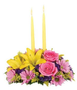 Easter Flower Centerpiece with Candles