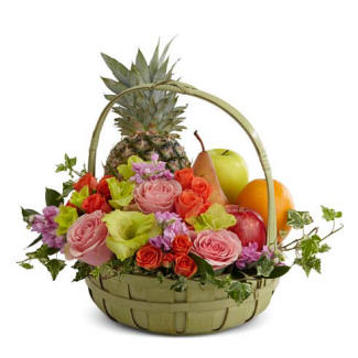 Fruit & Flowers Gift Basket $91.99