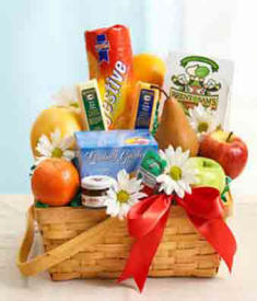 Fruit Basket With Gourmet Foods and Flowers $59.99 - Kentucky delivery