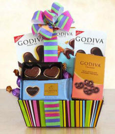 Godiva Valentines Day Chocolate Gift Basket