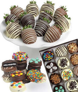 Gourmet Chocolate Covered Strawberries and Cookies
