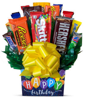 Happy birthday candy bar bouquet Kerens delivery