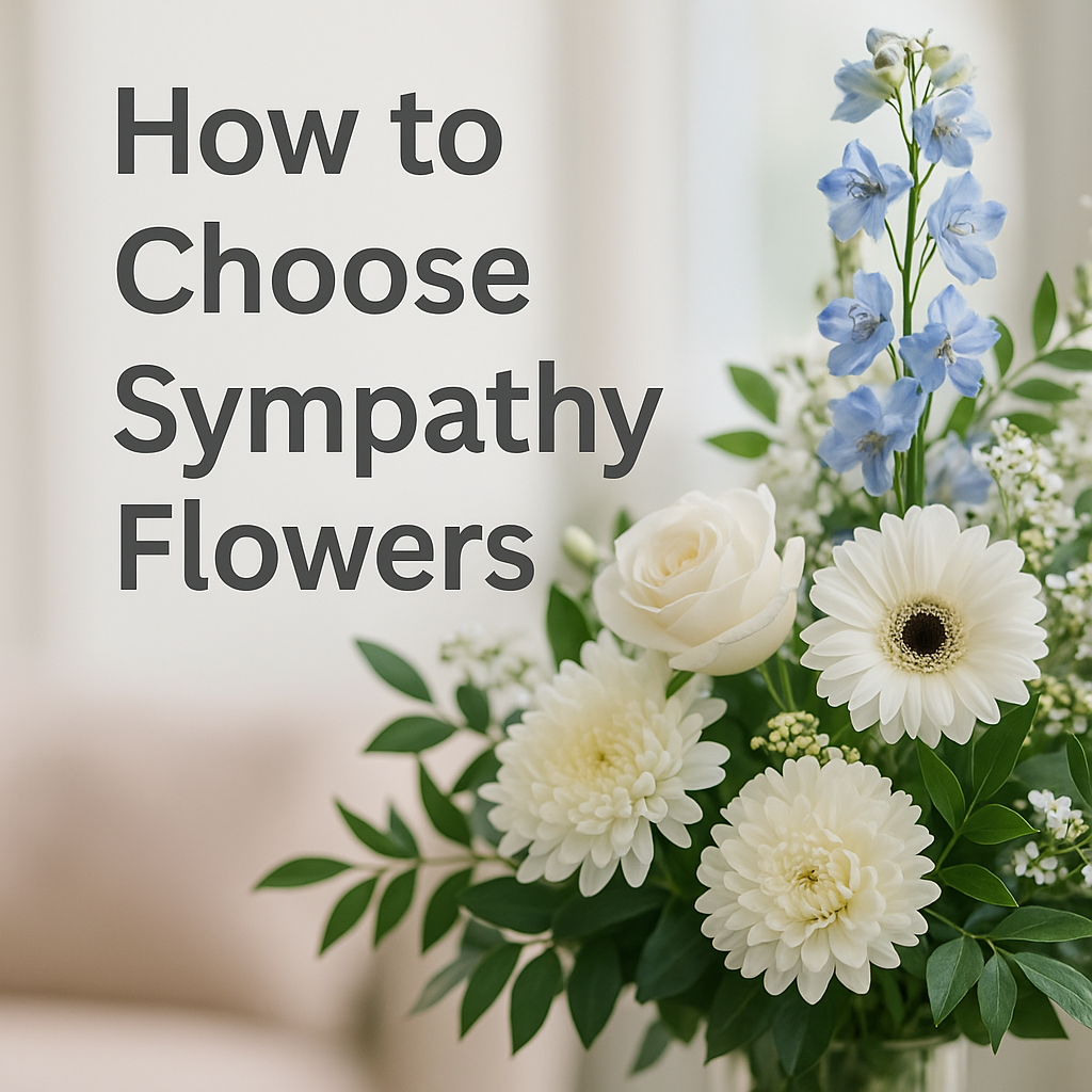 Elegant sympathy flower arrangement with white lilies and soft pink roses in a glass vase, symbolizing comfort and remembrance