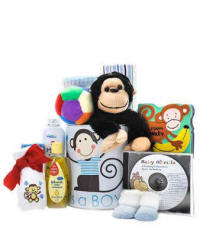 Monkey Baby Boy Gift Basket