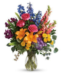 a beautiful large birthday flower bouquet