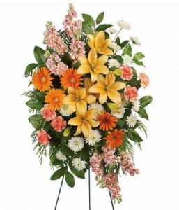 Peaceful peach standing flower spray
