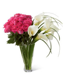 roses and calla lilies